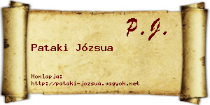 Pataki Józsua névjegykártya
